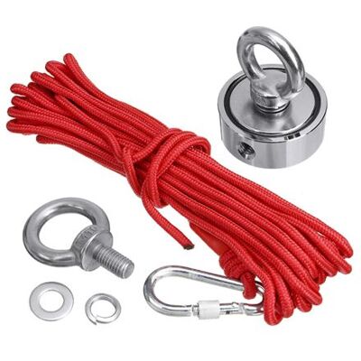 Non communiqué Aimant de Pêche Néodyme 48mm 160KG Outil de récupération+ Corde Tressé 10M - Publicité Non communiqué Aimant de Pêche Néodyme 48mm 160KG Outil de récupération+ Corde Tressé 10M - Publicité