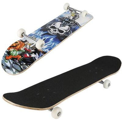 Non communiqué Skateboard complet JEOBEST® Planche à roulettes Motif de crâne pour universelle adulte en 9 couches d'érable poid max 150kg - Publicité Non communiqué Skateboard complet JEOBEST® Planche à roulettes Motif de crâne pour universelle adulte en 9 couches d'érable poid max 150kg - Publicité
