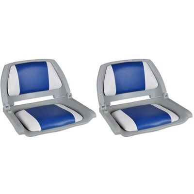 Sièges de Bateau vidaXL 2 pcs Dossier Pliable Bleu-Blanc - Siège de Bateau - Publicité Sièges de Bateau vidaXL 2 pcs Dossier Pliable Bleu-Blanc - Siège de Bateau - Publicité