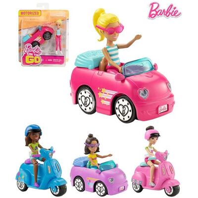 Poupée Barbie-mini avec voiture - Publicité Poupée Barbie-mini avec voiture - Publicité