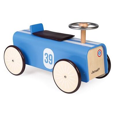 Janod Porteur voiture (bois) Bleu - Publicité Janod Porteur voiture (bois) Bleu - Publicité