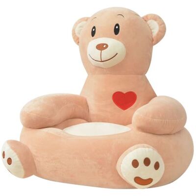 Fauteuil enfant en peluche marron vidaXL - Fauteuil enfant - Publicité Fauteuil enfant en peluche marron vidaXL - Fauteuil enfant - Publicité