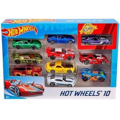 Coffret 10 vehicules metal 1:64 hot wheels - petites voitures enfant - modele aleatoire - Publicité Coffret 10 vehicules metal 1:64 hot wheels - petites voitures enfant - modele aleatoire - Publicité