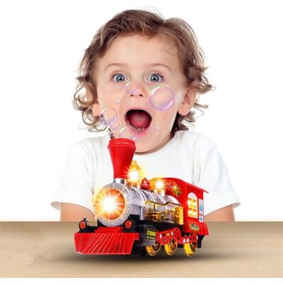 Générique Locomotive à vapeur train moteur de voiture Bubble Blowing Bump Go jouets à piles Pealer6452 - Publicité Générique Locomotive à vapeur train moteur de voiture Bubble Blowing Bump Go jouets à piles Pealer6452 - Publicité