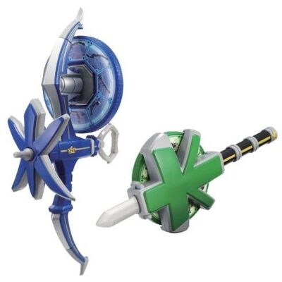 Bandai Samurai Sentai Shinkenger Water Arrow & Wood Spear Set - Publicité Bandai Samurai Sentai Shinkenger Water Arrow & Wood Spear Set - Publicité