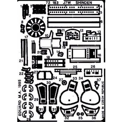 Accessoire Eduard Kyushu J7W1 Shinden - 1/72 Kit Hasegawa Superdétail - Publicité Accessoire Eduard Kyushu J7W1 Shinden - 1/72 Kit Hasegawa Superdétail - Publicité