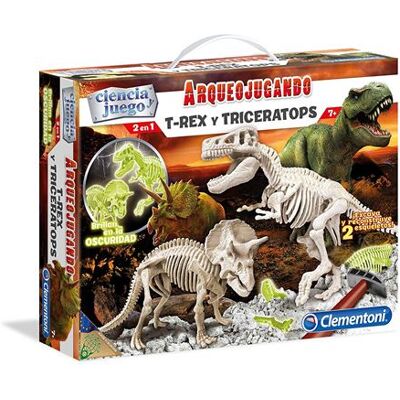 Clementoni Science et jeu – arqueojugando T-Rex et Tricératops 35.1 x 26.2 x 7.4 multicolore Multicolore - Publicité Clementoni Science et jeu – arqueojugando T-Rex et Tricératops 35.1 x 26.2 x 7.4 multicolore Multicolore - Publicité