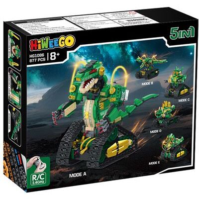 Non communiqué HiWEEGO 5-en-1 Dinosaure Robot Télécommandé à Construire – 877 Pièces avec Lumières et Batterie Rechargeable pour Enfants 8+ - Publicité Non communiqué HiWEEGO 5-en-1 Dinosaure Robot Télécommandé à Construire – 877 Pièces avec Lumières et Batterie Rechargeable pour Enfants 8+ - Publicité