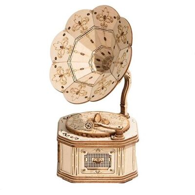 Rolife Robotime kit de maquette Grammophone 18,5 cm en bois 122 pièces Bois - Publicité Rolife Robotime kit de maquette Grammophone 18,5 cm en bois 122 pièces Bois - Publicité