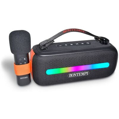 Haut-parleur sans fil Bontempi Tech - Microphone sans fil & lumières RGB - Publicité Haut-parleur sans fil Bontempi Tech - Microphone sans fil & lumières RGB - Publicité