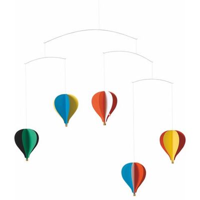Flensted Mobiles 5 Montgolfières Bleu - Publicité Flensted Mobiles 5 Montgolfières Bleu - Publicité