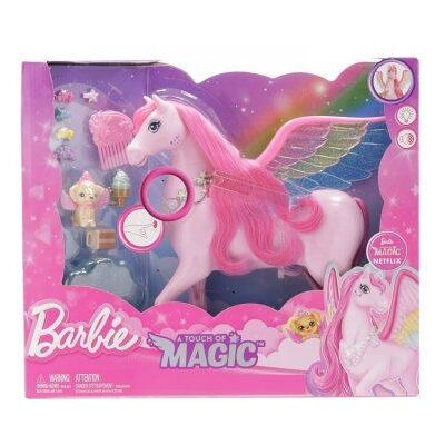Non communiqué Barbie - pegase rose sons et lumieres ailes multicolores 10 accessoires - cheval magique - set jouet fille + carte animaux Rose - Publicité Non communiqué Barbie - pegase rose sons et lumieres ailes multicolores 10 accessoires - cheval magique - set jouet fille + carte animaux Rose - Publicité