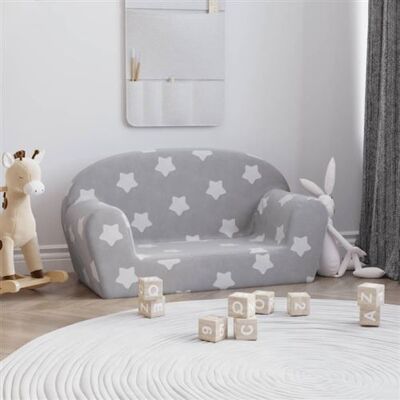 Non communiqué Canapé enfants 2 places gris clair avec étoiles peluche douce Blanc - Publicité Non communiqué Canapé enfants 2 places gris clair avec étoiles peluche douce Blanc - Publicité