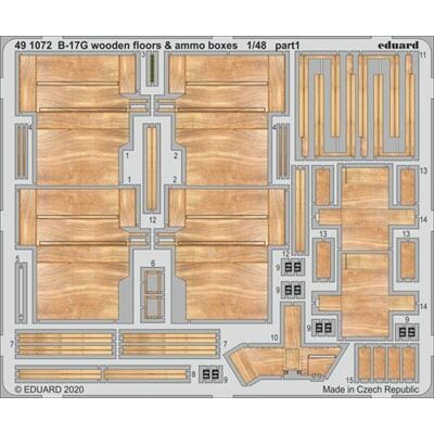 Planchers en bois et boîtes de munitions Eduard B-17G - Accessoires - Publicité Planchers en bois et boîtes de munitions Eduard B-17G - Accessoires - Publicité