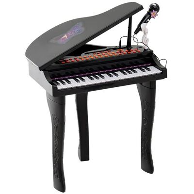 HOMCOM Piano à queue électronique 37 touches multifonctions avec micro haut parleur noir Noir - Publicité HOMCOM Piano à queue électronique 37 touches multifonctions avec micro haut parleur noir Noir - Publicité