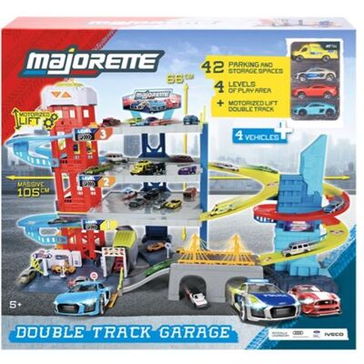 Garage jouet Majorette Double Track + 4 véhicules Multicolore - Publicité Garage jouet Majorette Double Track + 4 véhicules Multicolore - Publicité