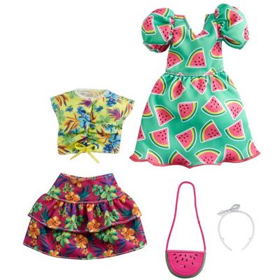 Set de 2 tenues Barbie avec accessoires Multicolore - Publicité Set de 2 tenues Barbie avec accessoires Multicolore - Publicité