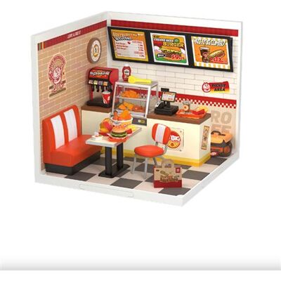 Rolife Maquette Super Creator DIY Yum Yum Burgers Rouge - Publicité Rolife Maquette Super Creator DIY Yum Yum Burgers Rouge - Publicité
