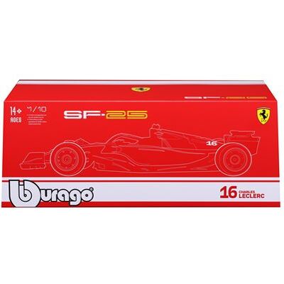 Voiture Bburago Formule 1 Edition Deluxe Coffret Cristal Ferrari SF25 Australia GP 1/18 avec casque Leclerc Multicolore - Publicité Voiture Bburago Formule 1 Edition Deluxe Coffret Cristal Ferrari SF25 Australia GP 1/18 avec casque Leclerc Multicolore - Publicité