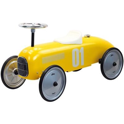 Non communiqué Porteur bebe racer - voiture de course retro vintage en metal - coloris jaune - des 18 mois / 20 kg max - garcon fille Jaune - Publicité Non communiqué Porteur bebe racer - voiture de course retro vintage en metal - coloris jaune - des 18 mois / 20 kg max - garcon fille Jaune - Publicité
