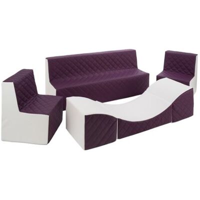 Non communiqué Ensemble de meubles en mousse blanc violet Noir - Publicité Non communiqué Ensemble de meubles en mousse blanc violet Noir - Publicité
