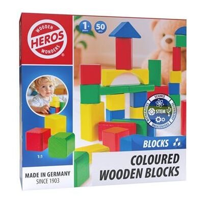 Non communiqué Jeu de blocs en bois HEROS 50 pièces colorés dès 1 an avec boîte de rangement Couleurs primaires vives - Publicité Non communiqué Jeu de blocs en bois HEROS 50 pièces colorés dès 1 an avec boîte de rangement Couleurs primaires vives - Publicité