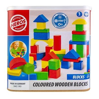 Non communiqué Jeu de blocs en bois HEROS 100 pièces colorés formes variées dès 1 an avec boîte de rangement Couleurs multiples (bleu, rouge, vert, jaune) - Publicité Non communiqué Jeu de blocs en bois HEROS 100 pièces colorés formes variées dès 1 an avec boîte de rangement Couleurs multiples (bleu, rouge, vert, jaune) - Publicité