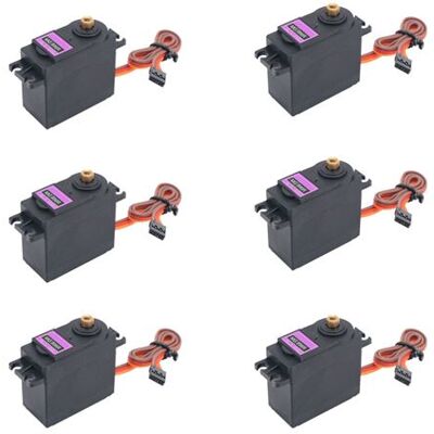 Générique 6 pièces MG996R ensemble moteur servo à engrenages grand couple pour robot de voiture hélicoptère RC - Noir Noir - Publicité Générique 6 pièces MG996R ensemble moteur servo à engrenages grand couple pour robot de voiture hélicoptère RC - Noir Noir - Publicité