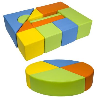 Non communiqué Set de 15 blocs en mousse pour le jeu jaune, vert, orange Jaune - Publicité Non communiqué Set de 15 blocs en mousse pour le jeu jaune, vert, orange Jaune - Publicité