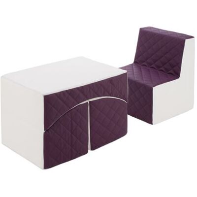 Non communiqué Ensemble de meubles en mousse : chaise et fauteuil blanc violet Marron - Publicité Non communiqué Ensemble de meubles en mousse : chaise et fauteuil blanc violet Marron - Publicité
