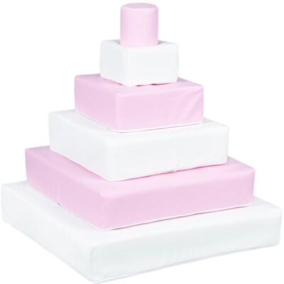 Non communiqué Pyramide- lot de 6 gros blocs blanc rose pastel Rose - Publicité Non communiqué Pyramide- lot de 6 gros blocs blanc rose pastel Rose - Publicité
