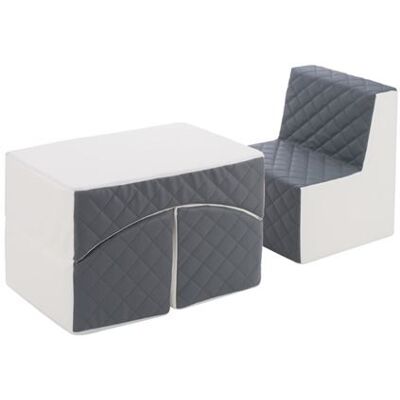 Non communiqué Ensemble de meubles en mousse : chaise et fauteuil blanc gris Gris - Publicité Non communiqué Ensemble de meubles en mousse : chaise et fauteuil blanc gris Gris - Publicité