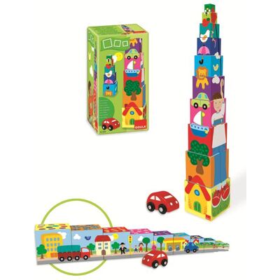 Cubes empilables Voiture Goula Multicolore - Publicité Cubes empilables Voiture Goula Multicolore - Publicité