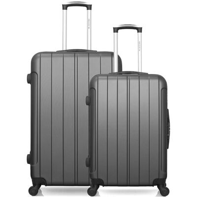Non communiqué lot de 2 valise grand format et weekend napoli gris fonce - Publicité Non communiqué lot de 2 valise grand format et weekend napoli gris fonce - Publicité