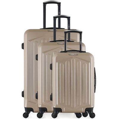 Non communiqué set de 3 valises rigides hagen - beige - Publicité Non communiqué set de 3 valises rigides hagen - beige - Publicité