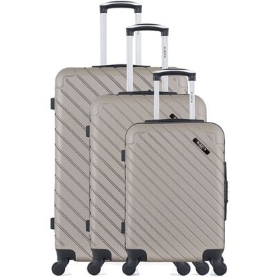 Non communiqué Ensemble de valise grand format, valise weekend en ABS 4 roues Springfield, gris - Publicité Non communiqué Ensemble de valise grand format, valise weekend en ABS 4 roues Springfield, gris - Publicité