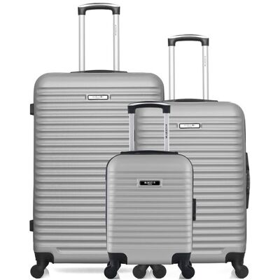 Non communiqué lot de 3 - valises grand format, weekend et cabine xxs brazilia - gris - Publicité Non communiqué lot de 3 - valises grand format, weekend et cabine xxs brazilia - gris - Publicité