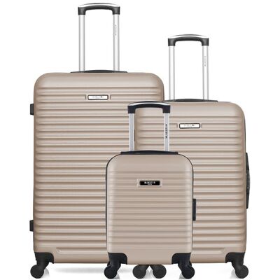 Non communiqué lot de 3 - valises grand format, weekend et cabine xxs brazilia - beige - Publicité Non communiqué lot de 3 - valises grand format, weekend et cabine xxs brazilia - beige - Publicité