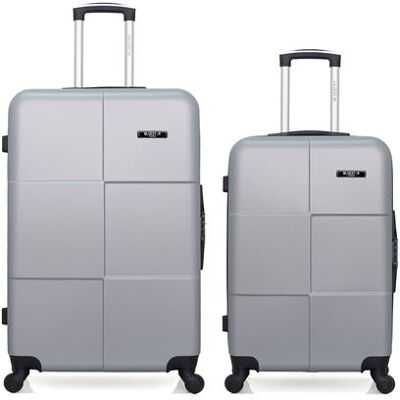 Non communiqué Lot de 2 valises grand format et weekend miami gris - Publicité Non communiqué Lot de 2 valises grand format et weekend miami gris - Publicité