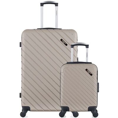 Non communiqué lot de 2 valise grand format et cabine xxs cité beige - Publicité Non communiqué lot de 2 valise grand format et cabine xxs cité beige - Publicité