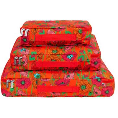 Non communiqué Set de 3 pochettes de voyage - Travel organizer Coquelicots - Pylones - Publicité Non communiqué Set de 3 pochettes de voyage - Travel organizer Coquelicots - Pylones - Publicité