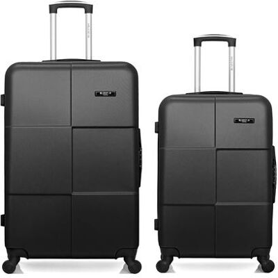 Non communiqué Lot de 2 valises grand format et weekend miami noir - Publicité Non communiqué Lot de 2 valises grand format et weekend miami noir - Publicité