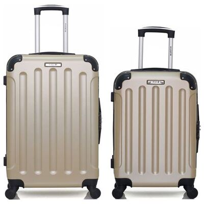 Non communiqué Lot de 2 valises weekend et cabine madrid beige - Publicité Non communiqué Lot de 2 valises weekend et cabine madrid beige - Publicité