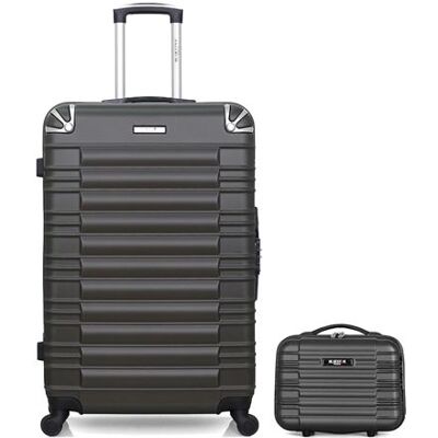 Non communiqué bluestar - lot de 2 - valises grand format et vanity lima - gris fonce - Publicité Non communiqué bluestar - lot de 2 - valises grand format et vanity lima - gris fonce - Publicité