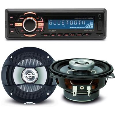 Non communiqué Pack sono voiture Autoradio bluetooth RMD046BT-2 4X75W + 2 haut parleurs 10cm 80W - Publicité Non communiqué Pack sono voiture Autoradio bluetooth RMD046BT-2 4X75W + 2 haut parleurs 10cm 80W - Publicité