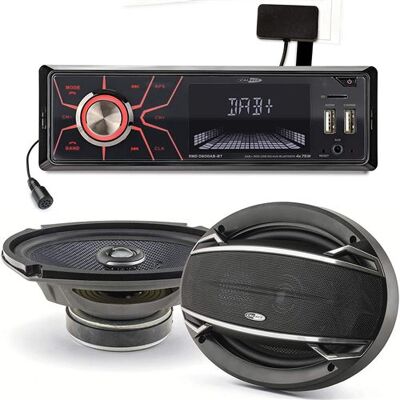 Non communiqué Pack sono voiture Autoradio RMD060DAB-BT 4X75W + 2 haut parleurs ovales 6x9" Caliber 180W - Publicité Non communiqué Pack sono voiture Autoradio RMD060DAB-BT 4X75W + 2 haut parleurs ovales 6x9" Caliber 180W - Publicité