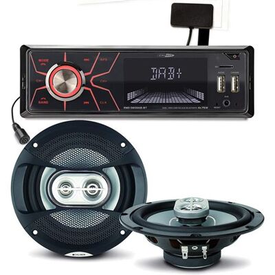 Non communiqué Pack sono voiture Autoradio RMD060DAB-BT 4X75W + 2 haut parleurs 16,5m 120W - Publicité Non communiqué Pack sono voiture Autoradio RMD060DAB-BT 4X75W + 2 haut parleurs 16,5m 120W - Publicité