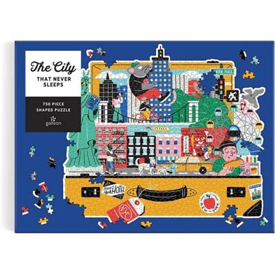Puzzle forme 750 pièces : La ville qui ne dort jamais Galison - Publicité Puzzle forme 750 pièces : La ville qui ne dort jamais Galison - Publicité