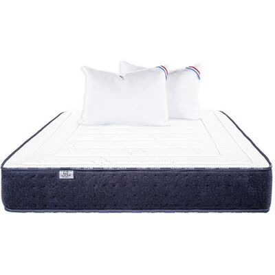 Non communiqué Matelas 140x190 cm, Nuage, 24 cm, mousse mémoire de forme, mi-ferme, face été/hiver + 2 oreillers - Publicité Non communiqué Matelas 140x190 cm, Nuage, 24 cm, mousse mémoire de forme, mi-ferme, face été/hiver + 2 oreillers - Publicité