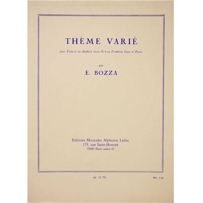 Leduc Thème varié - E. Bozza - Tuba, Saxhorn basse, trombone basse - Publicité Leduc Thème varié - E. Bozza - Tuba, Saxhorn basse, trombone basse - Publicité